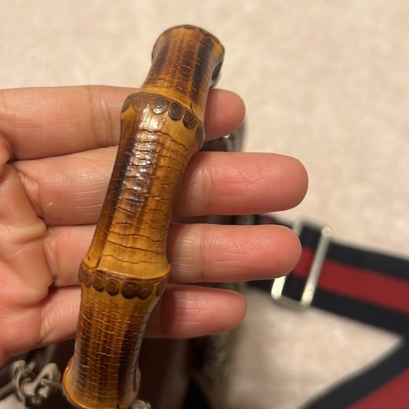 Gucci GG bamboo handle bag mini burgundy Dyno - Picture 5 of 10